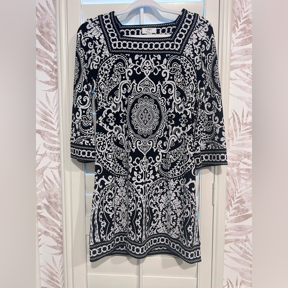 LOFT Damask Mini Dress Size XS Petite - Picture 2 of 5